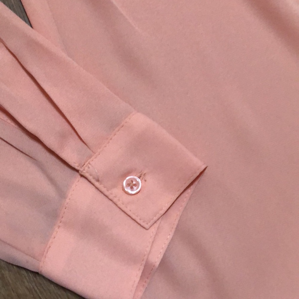 Peach Button Down Blouse - image 4